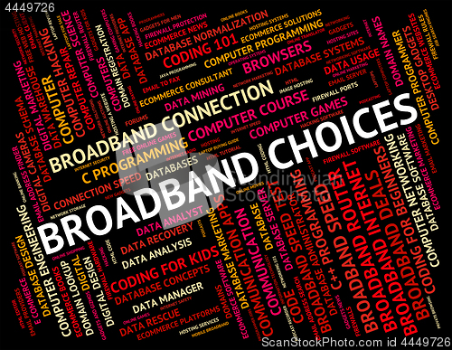 Image of Broadband Choices Means World Wide Web And Alternative