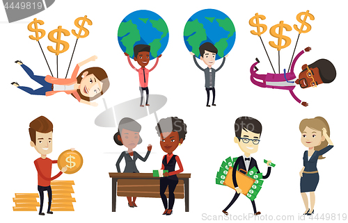 Image of Vector set of business characters.