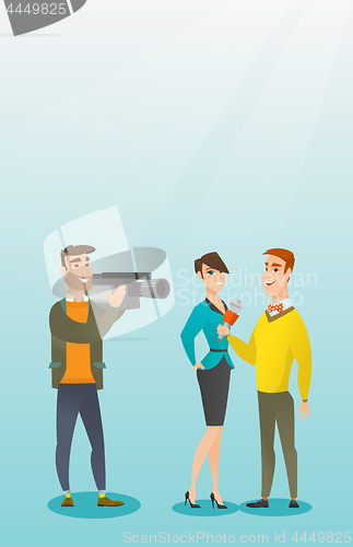 Image of TV interview vector illustration.