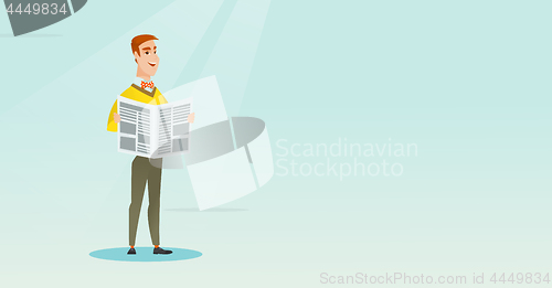 Image of Man reading a newspaper vector illustration.