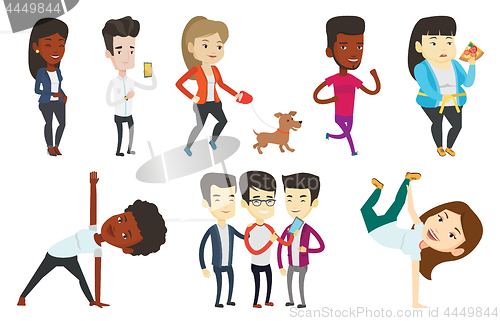 Image of Vector set of sport characters.