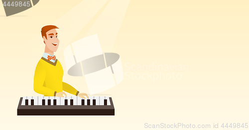 Image of Man playing the piano vector illustration.