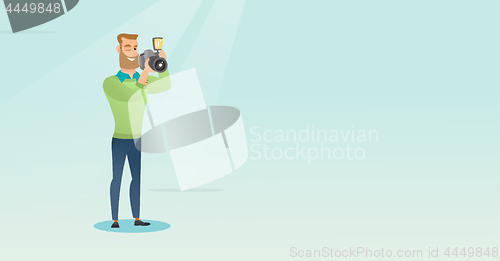 Image of Photographer taking a photo vector illustration.