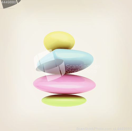 Image of Spa stones. 3D illustration. Vintage style