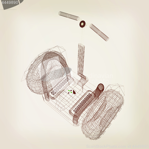 Image of Mini electrical and ecological transport on a white background. 
