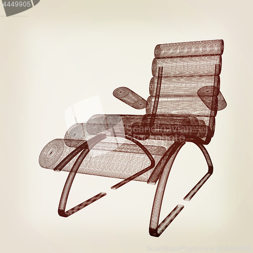 Image of Medical chair for cosmetology. 3d illustration. Vintage style