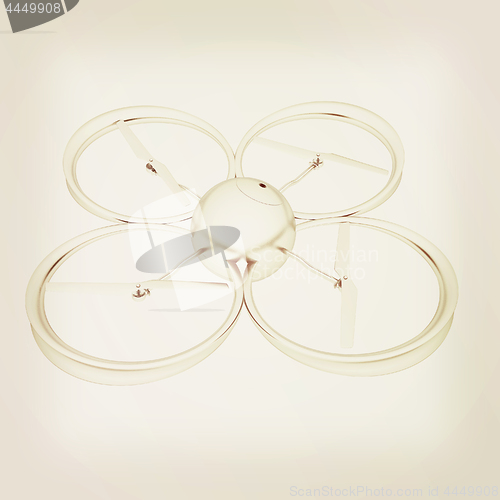 Image of Quadcopter Dron. 3d render. Vintage style