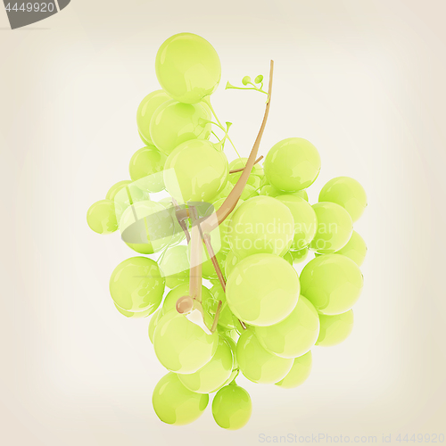 Image of Healthy fruits Green wine grapes isolated white background. Bunc