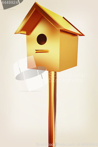 Image of Golden nesting box. 3d illustration. Vintage style