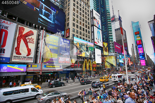 Image of New York, USA – August 20, 2018: Crowded with many people walk