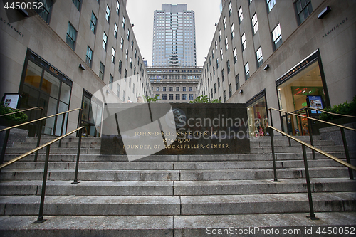 Image of New York, USA – August 23, 2018: Memorial Plaque to American f