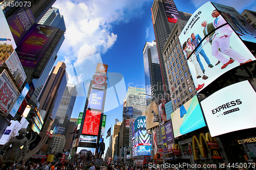 Image of New York, USA – August 24, 2018: Crowded with many people walk