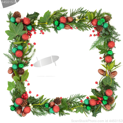 Image of Abstract Christmas and Winter Wreath  