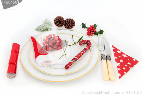 Image of Christmas Dinner Table Setting