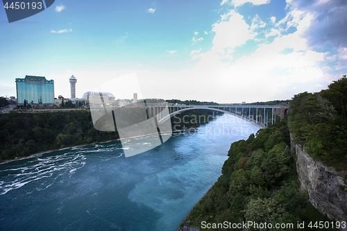 Image of View of Rainbow International Bridge, which connects Usa and Can