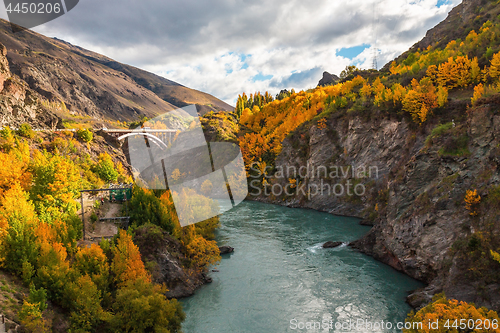 Image of Arch bridge over Kawarau river near Queenstown, New Zealand