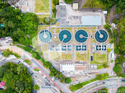 Image of Water recycling in large sewage treatment plant.