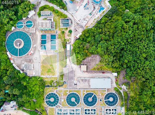 Image of Water recycling in large sewage treatment plant.