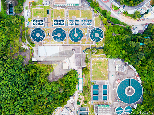 Image of Water recycling in large sewage treatment plant.