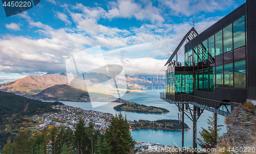 Image of Aerial view of Queenstown in South Island, New Zealand