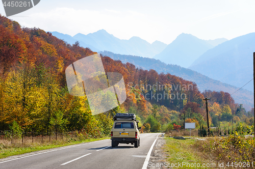 Image of Car in the forest at Transfagarasan road