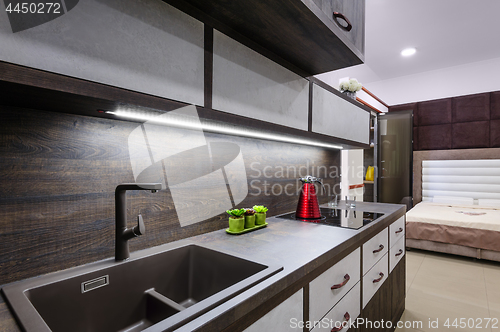 Image of Luxury modern bkrown kitchen