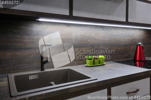 Image of Luxury modern bkrown kitchen