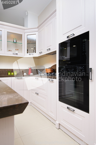 Image of Luxury modern beige kitchen interior