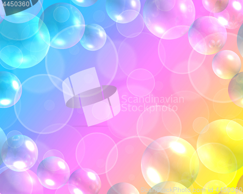 Image of Background with bokeh and 3d air bubbles