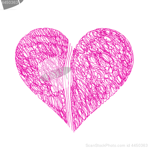 Image of Bright Heart or Love symbol with abstract pattern
