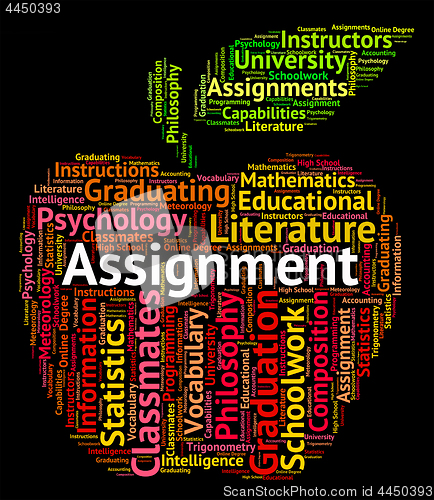 Image of Assignment Word Indicates Home Work And Exercises