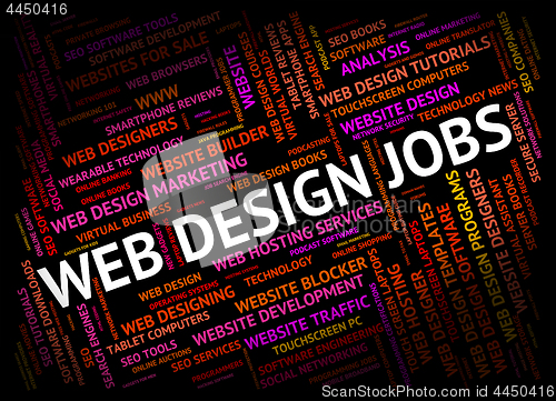 Image of Web Design Jobs Shows Designers Designed And Word