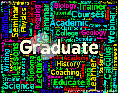 Image of Graduate Word Represents Qualified Diploma And Graduated