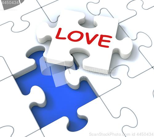 Image of Love Puzzle Shows Loving Couples
