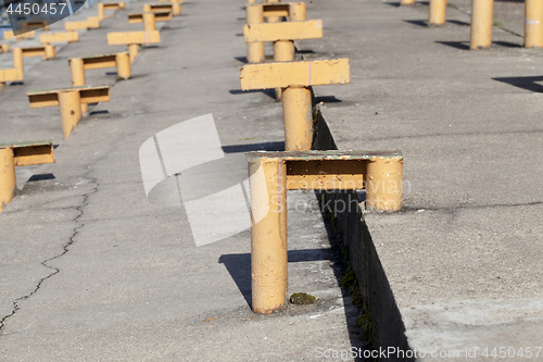 Image of metal supports for benches