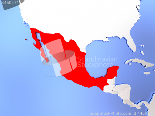Image of Mexico in red on map