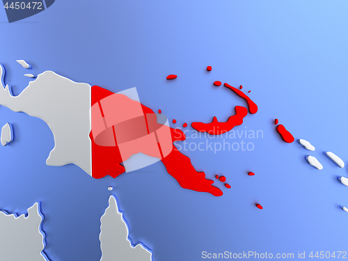 Image of Papua New Guinea in red on map