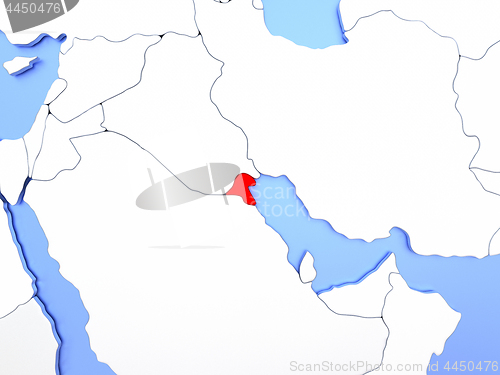 Image of Kuwait in red on map