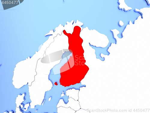 Image of Finland in red on map