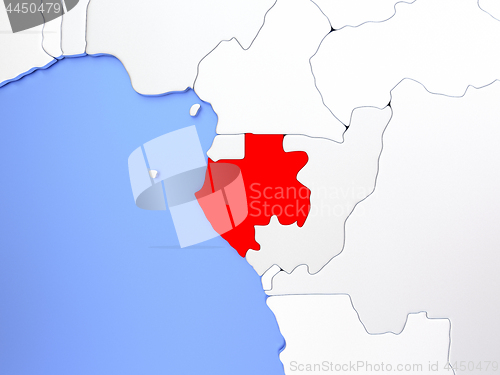 Image of Gabon in red on map