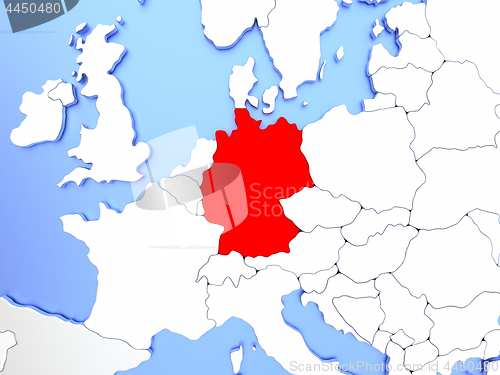 Image of Germany in red on map