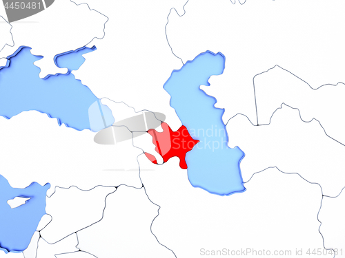 Image of Azerbaijan in red on map