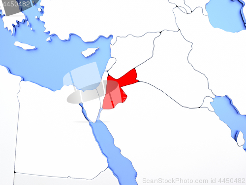 Image of Jordan in red on map