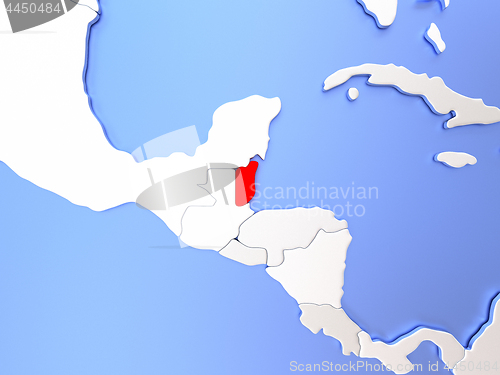Image of Belize in red on map