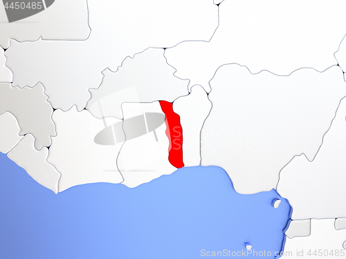 Image of Togo in red on map