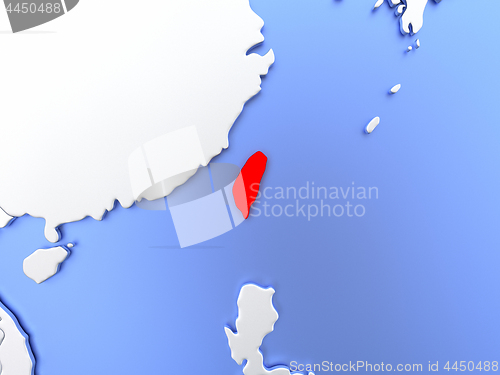 Image of Taiwan in red on map