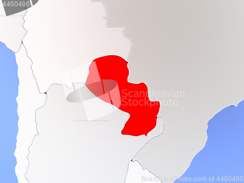 Image of Paraguay in red on map