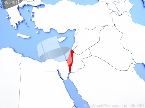 Image of Israel in red on map