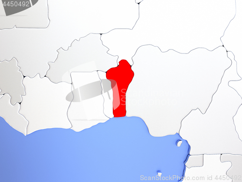 Image of Benin in red on map