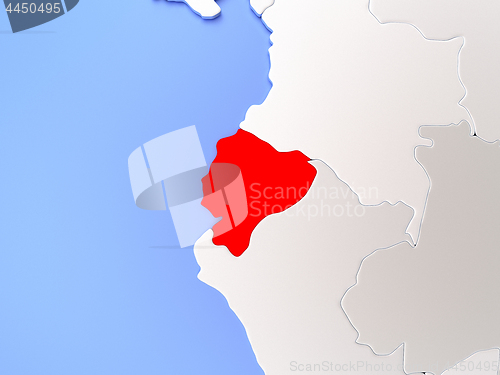 Image of Ecuador in red on map